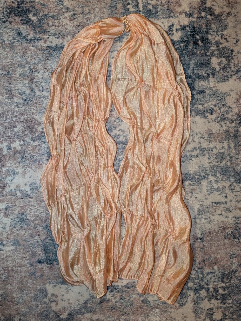 Vintage Peach Crinkle Scarf